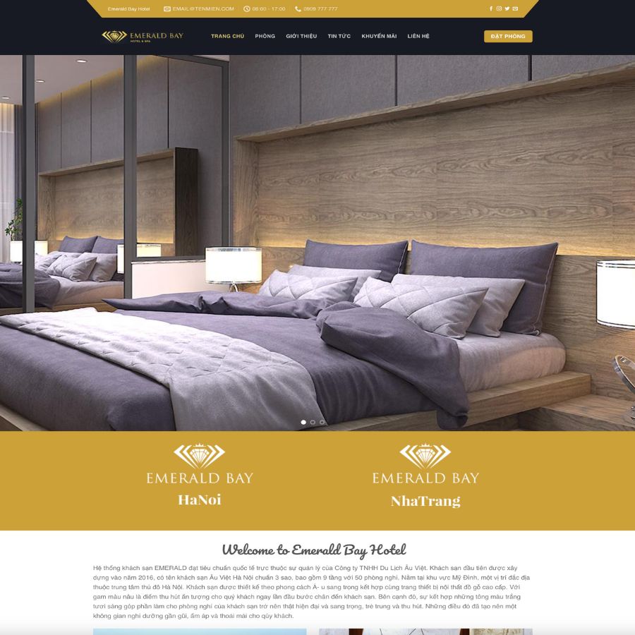Themes WordPress đẹp mẫu website thuê phòng khách sạn, khách sạn, nhà nghỉ