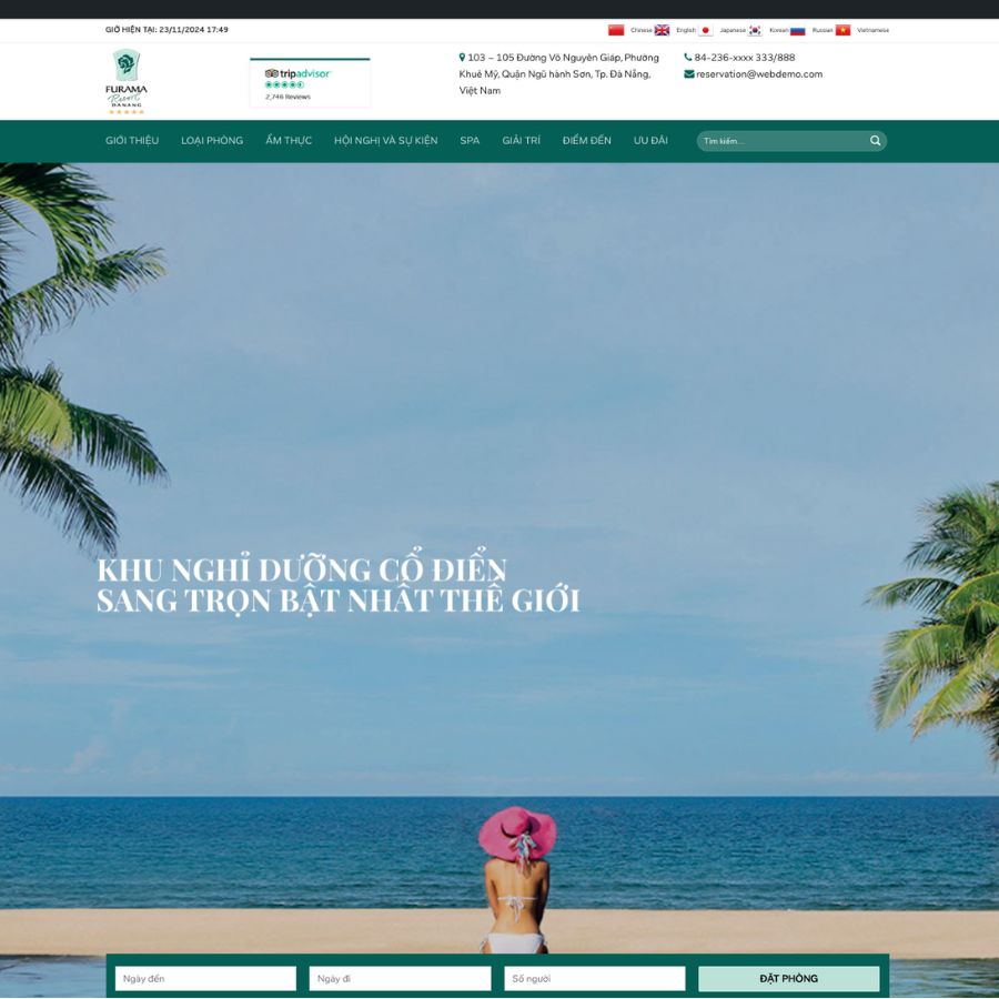 Themes WordPress đẹp mẫu khách sạn cao cấp, đặt phòng khách sạn