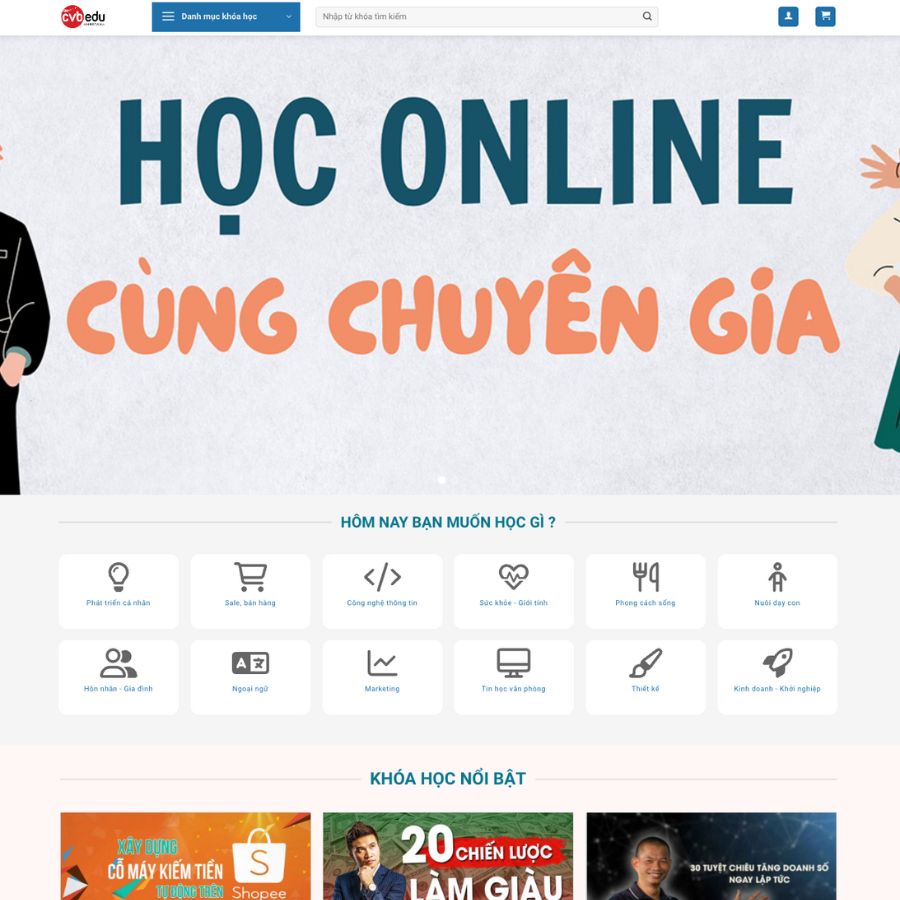 Themes WordPress đẹp mẫu website giới thiệu khoá học, trung tâm học edu