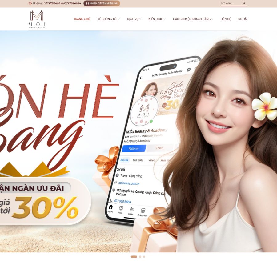 Themes WordPress đẹp mẫu website viện thẩm mỹ, phun xăm thẩm mỹ