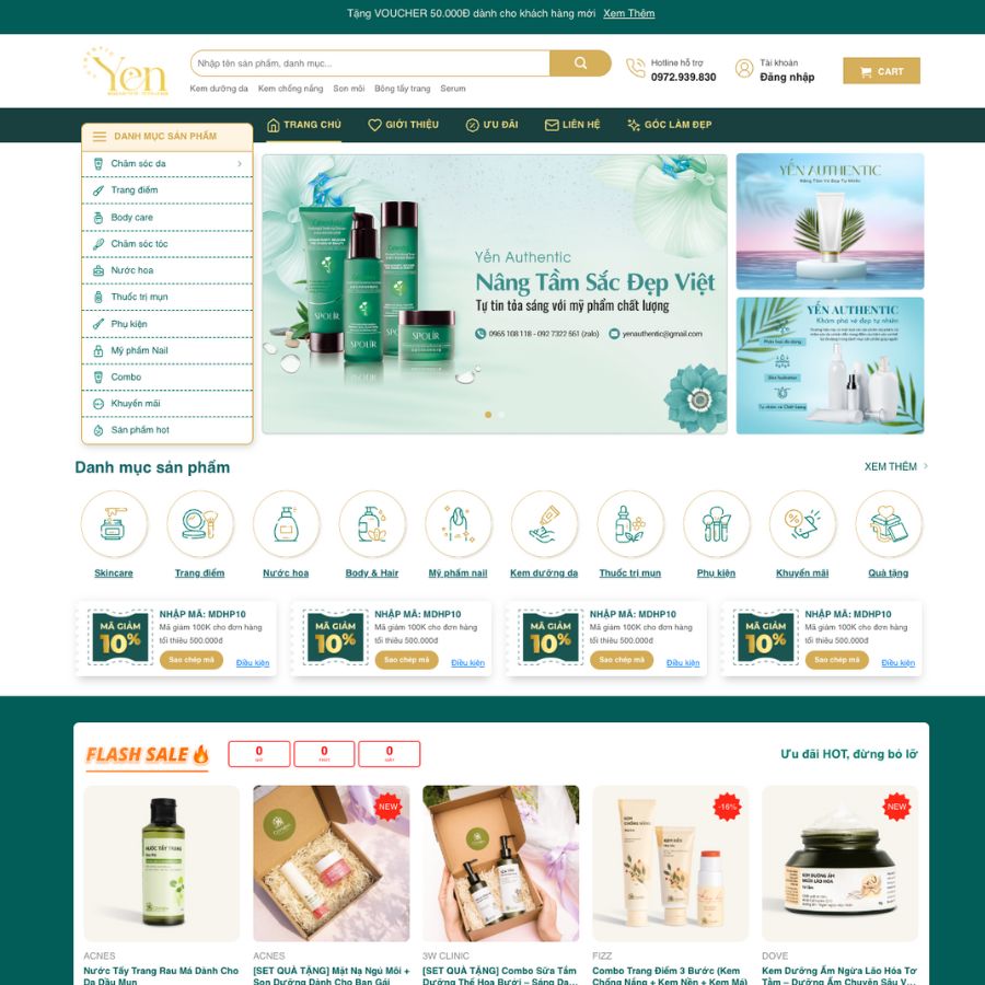 Themes WordPress đẹp mẫu web bán mỹ phẩm, giới thiệu mỹ phẩm, bán hàng online