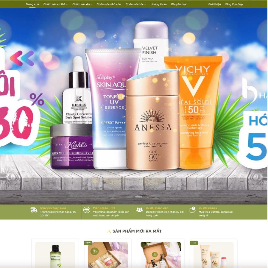 Themes WordPress đẹp mẫu website bán mỹ phẩm, bán đồ mỹ phẩm