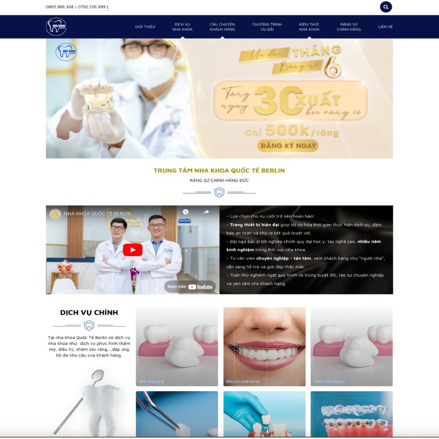 Themes WordPress đẹp mẫu website nha khoa berlin, mẫu nha khoa