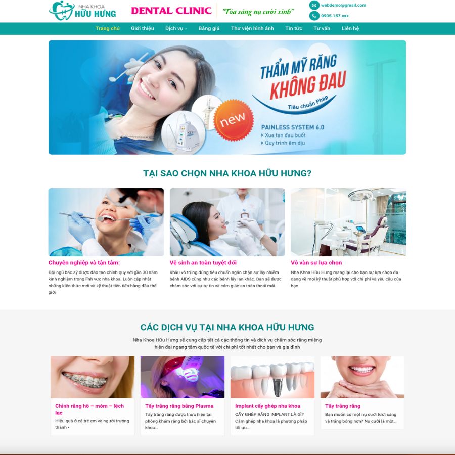 Themes WordPress đẹp mẫu website giới thiệu công ty nha khoa