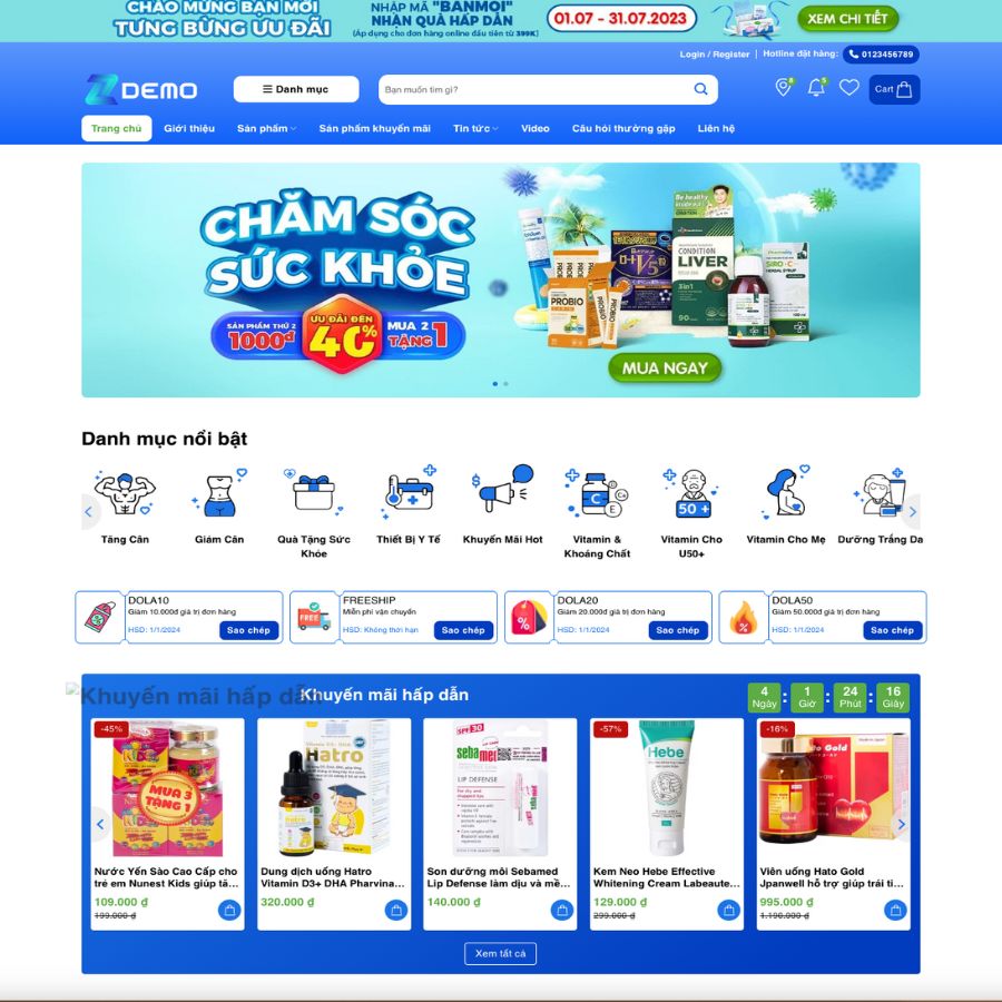 Themes WordPress đẹp mẫu website giới thiệu nhà thuốc, bán thuốc online