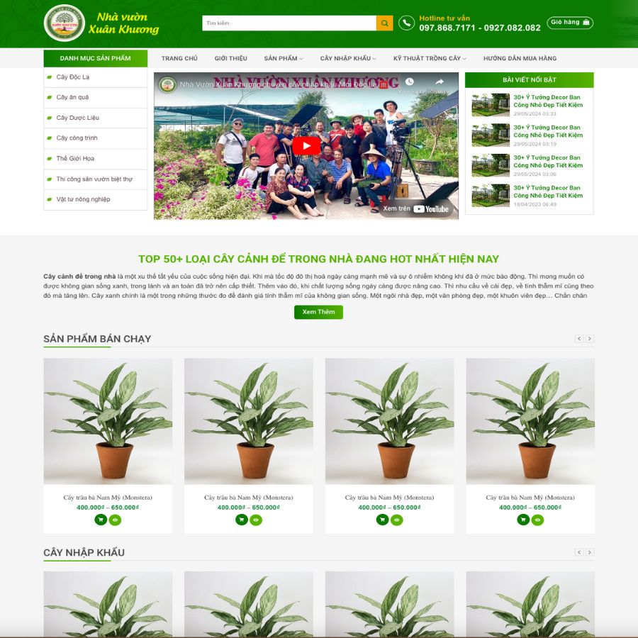 Themes WordPress đẹp mẫu website cây cảnh, bán cây cảnh, giới thiệu cây