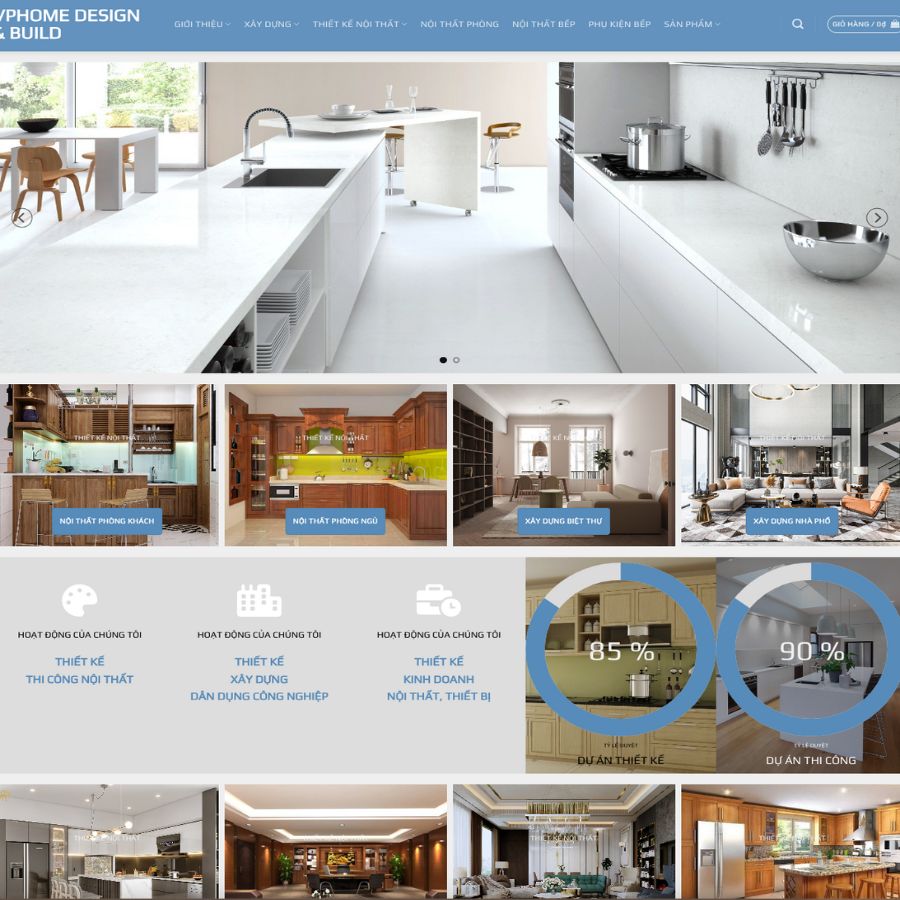 Themes WordPress đẹp mẫu website nội thất vhome