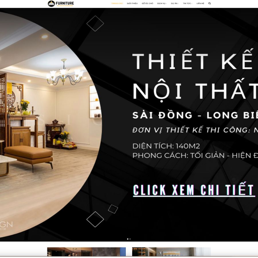 Themes WordPress đẹp mẫu web bán đồ nội thất, giới thiệu nội thất