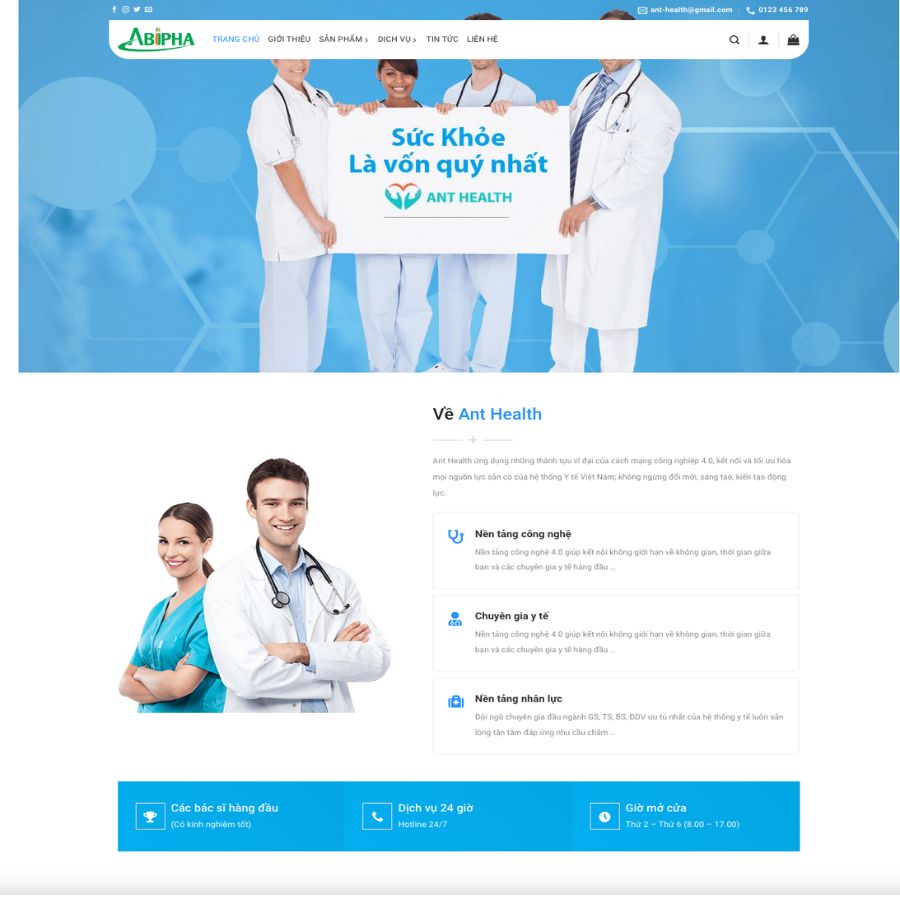 Themes WordPress đẹp mẫu website công ty dược, dược phẩm