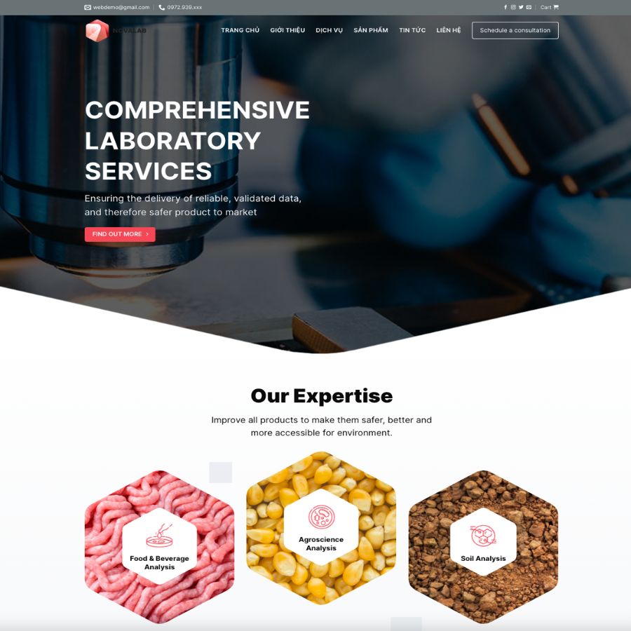 Themes WordPress đẹp mẫu website phòng lad, phòng thí nghiệm