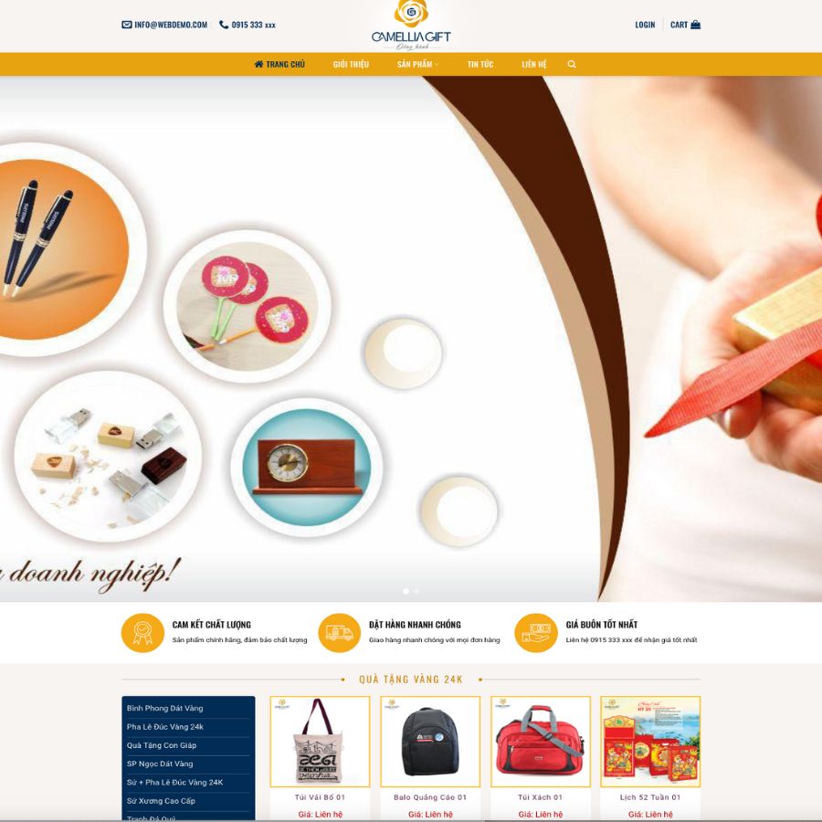 Themes WordPress đẹp mẫu website quà tặng ABC, themes quà tặng