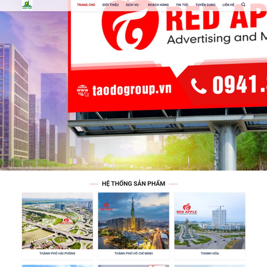 Themes WordPress đẹp mẫu website giới thiệu công ty, quảng cáo táo đỏ