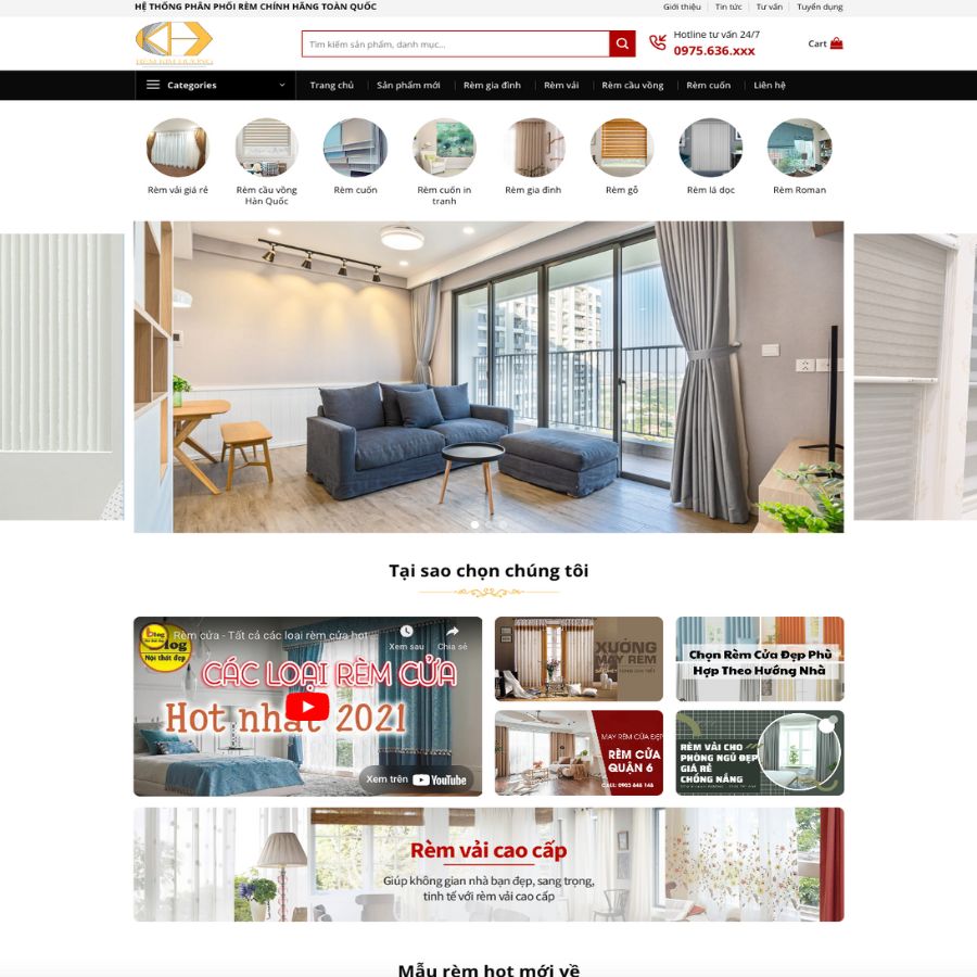Themes WordPress đẹp mẫu website bán màn rèm, rèm cửa