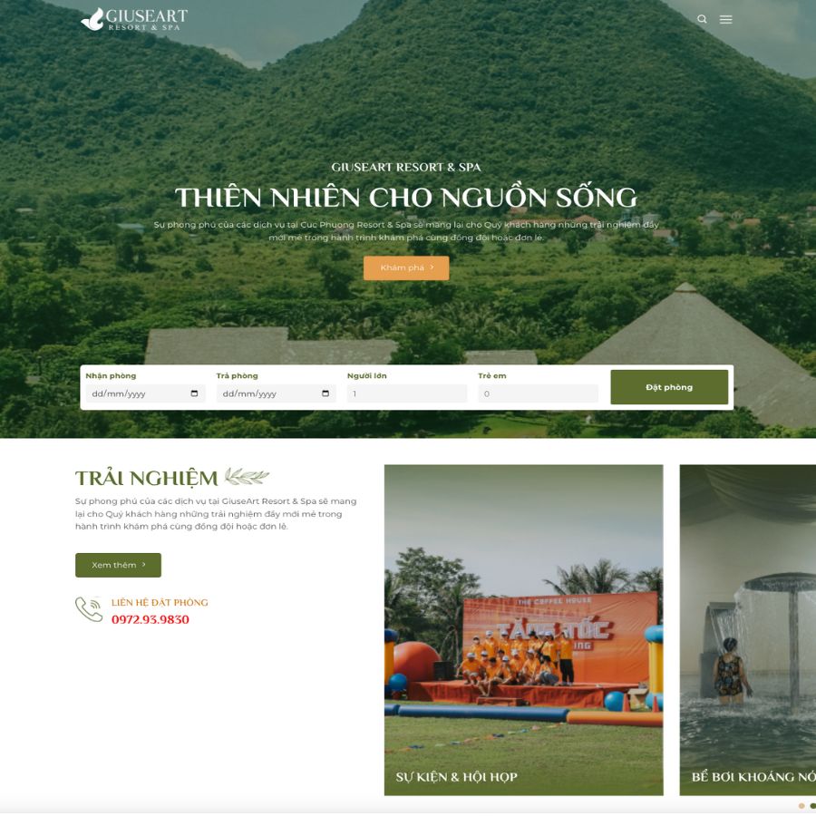 Themes WordPress đẹp mẫu website resort and spa, mẫu webs spa