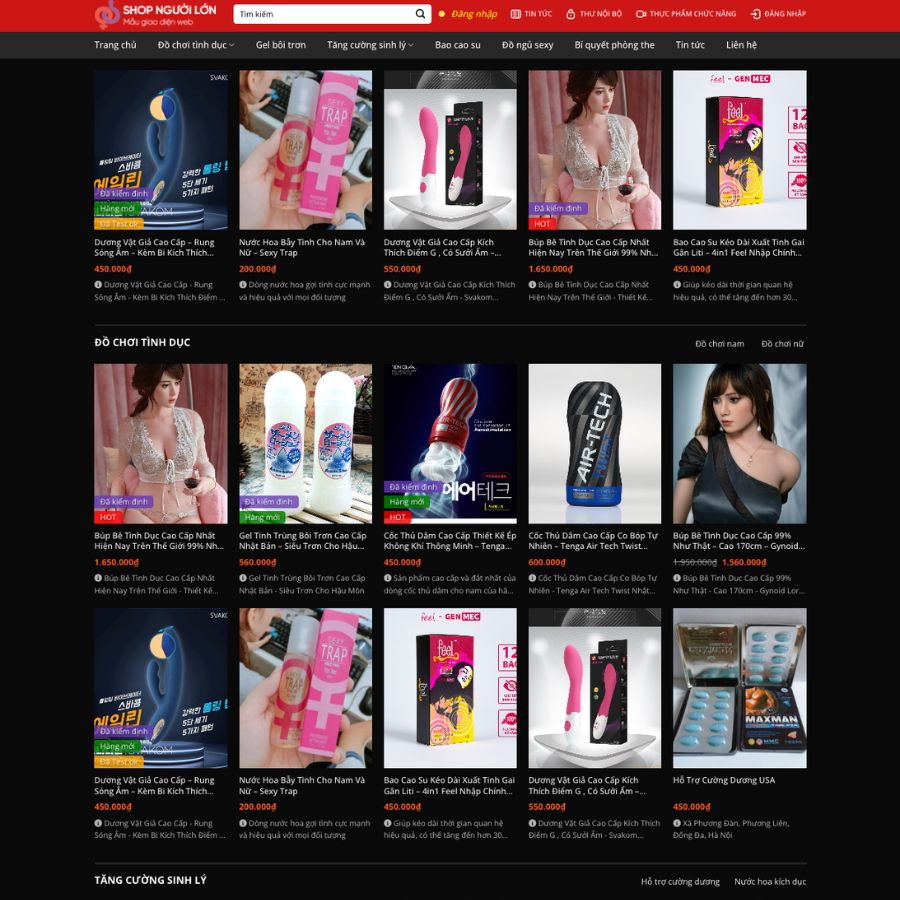 Themes WordPress đẹp mẫu website bán đồ người lớn