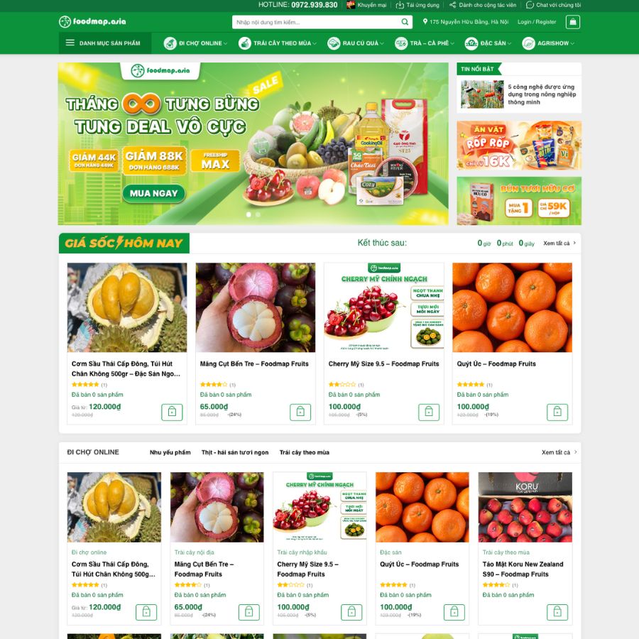 Themes WordPress đẹp mẫu website shop tạp hoá, bán hàng tạp hoá