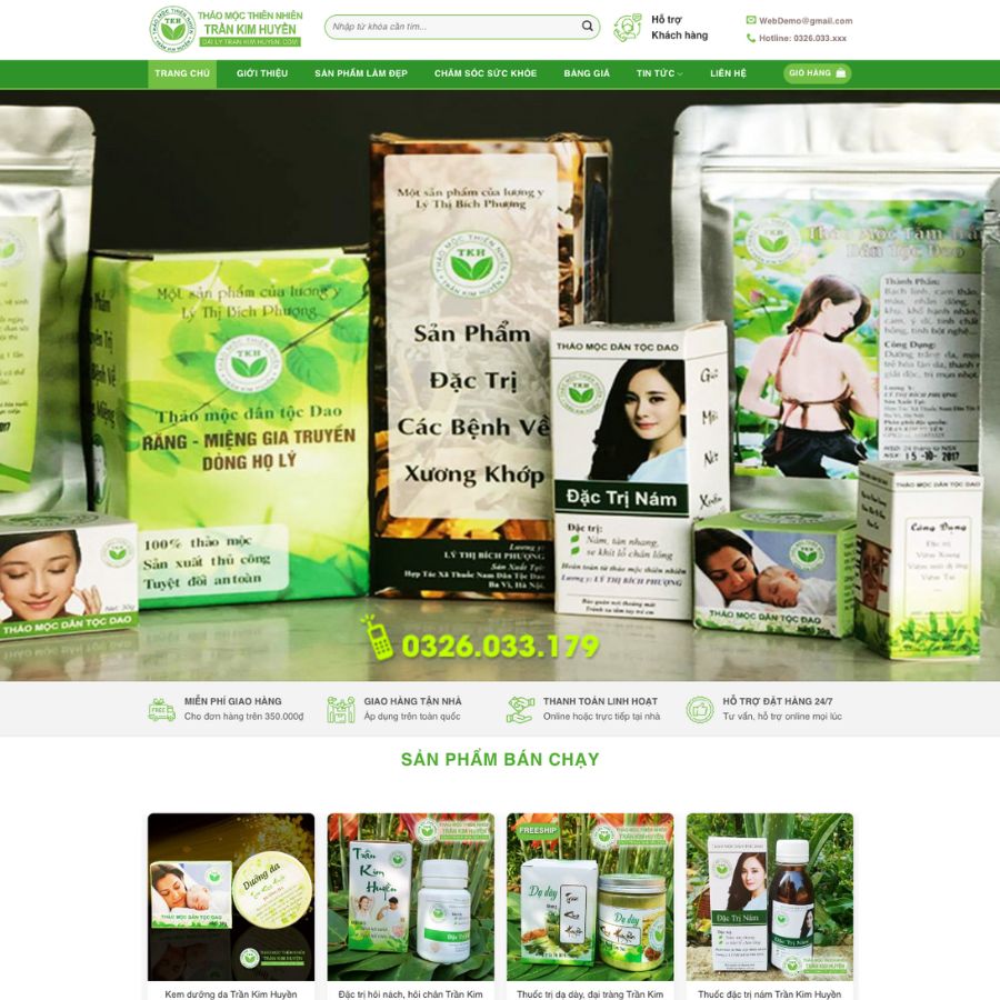 Themes WordPress đẹp mẫu website thuốc nam