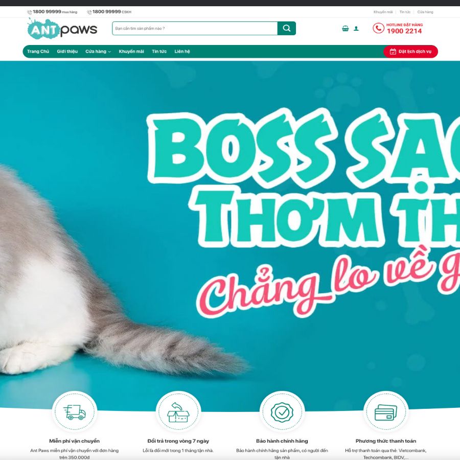 Themes WordPress đẹp mẫu website bán thú cưng đẹp