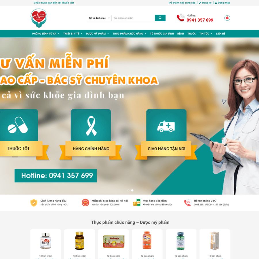 Themes WordPress đẹp mẫu website bán thuốc, giới thiệu thuốc