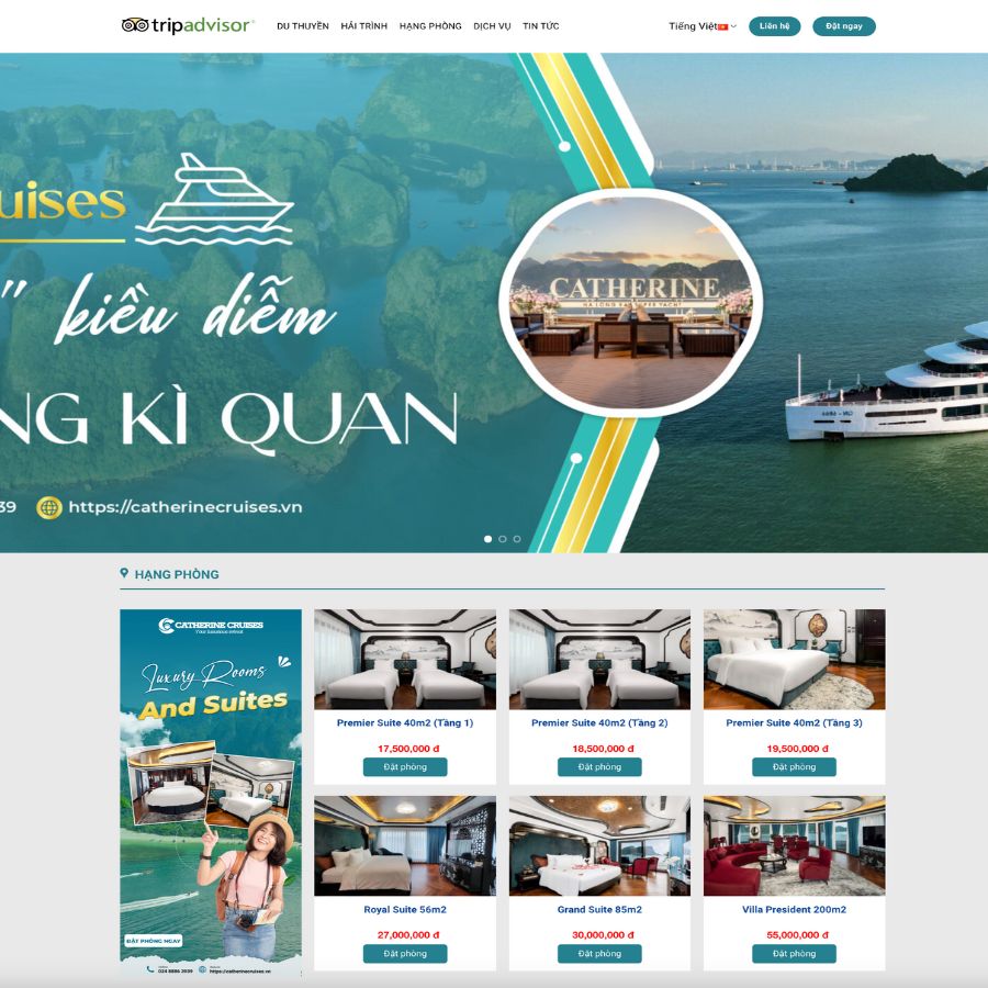 Themes WordPress đẹp mẫu website du lịch, du thuyền 5 sao