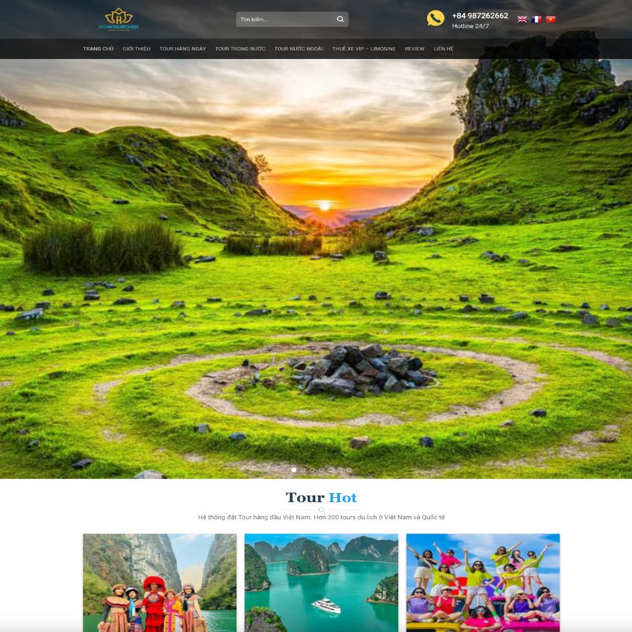 Themes WordPress đẹp mẫu website tour travel hoàng mai tourit