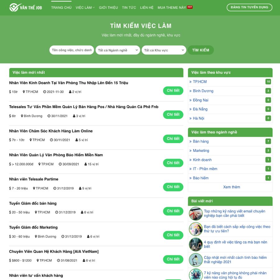 Themes WordPress đẹp mẫu website tuyển dụng, themes tuyển dụng