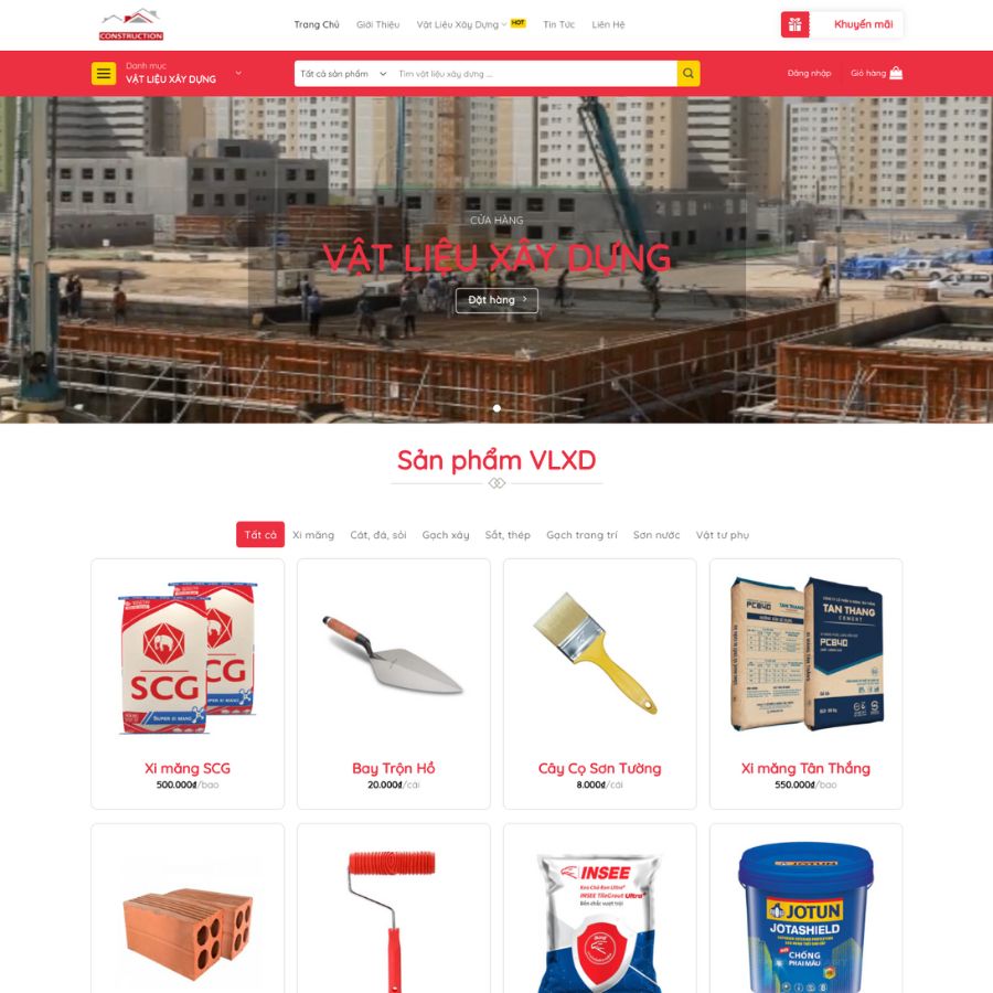 Themes WordPress đẹp mẫu website cửa hàng xây dựng, vật liệu xây dựng