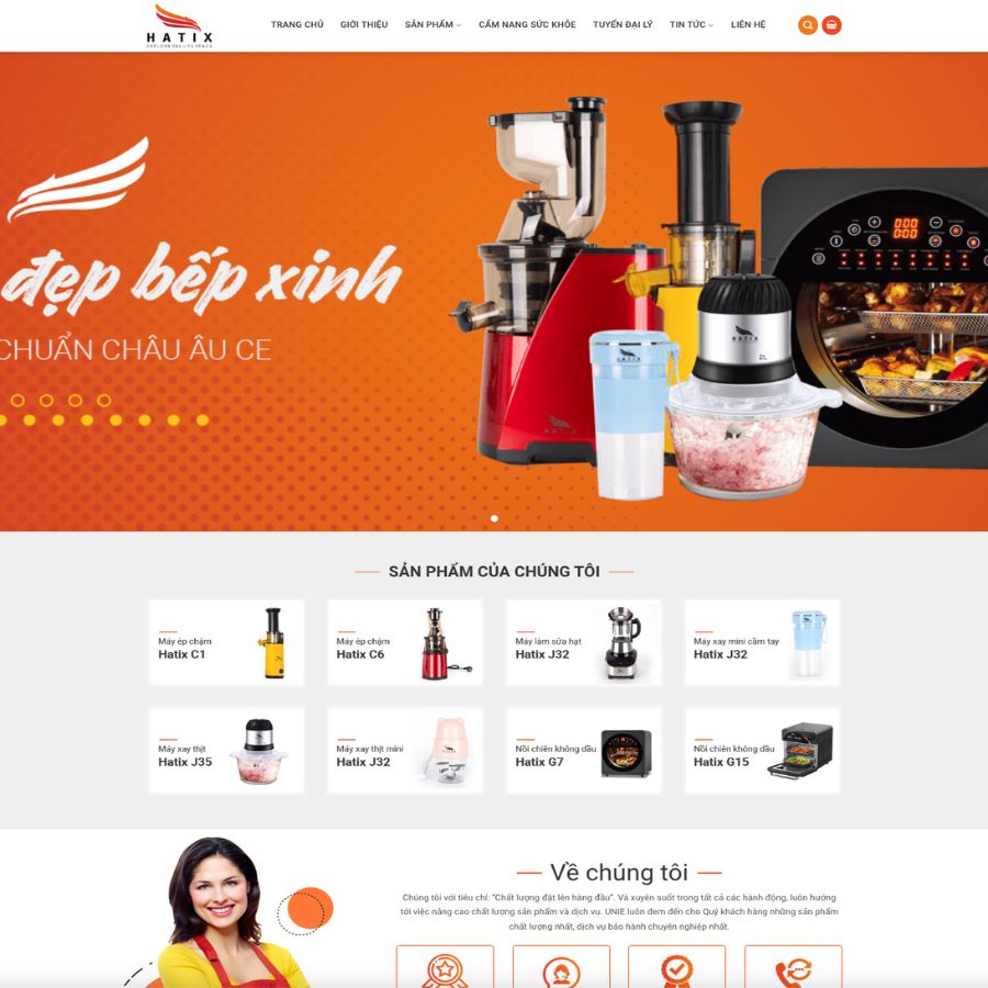 Themes WordPress đẹp mẫu website đồ gia dụng, shop đồ gia dụng