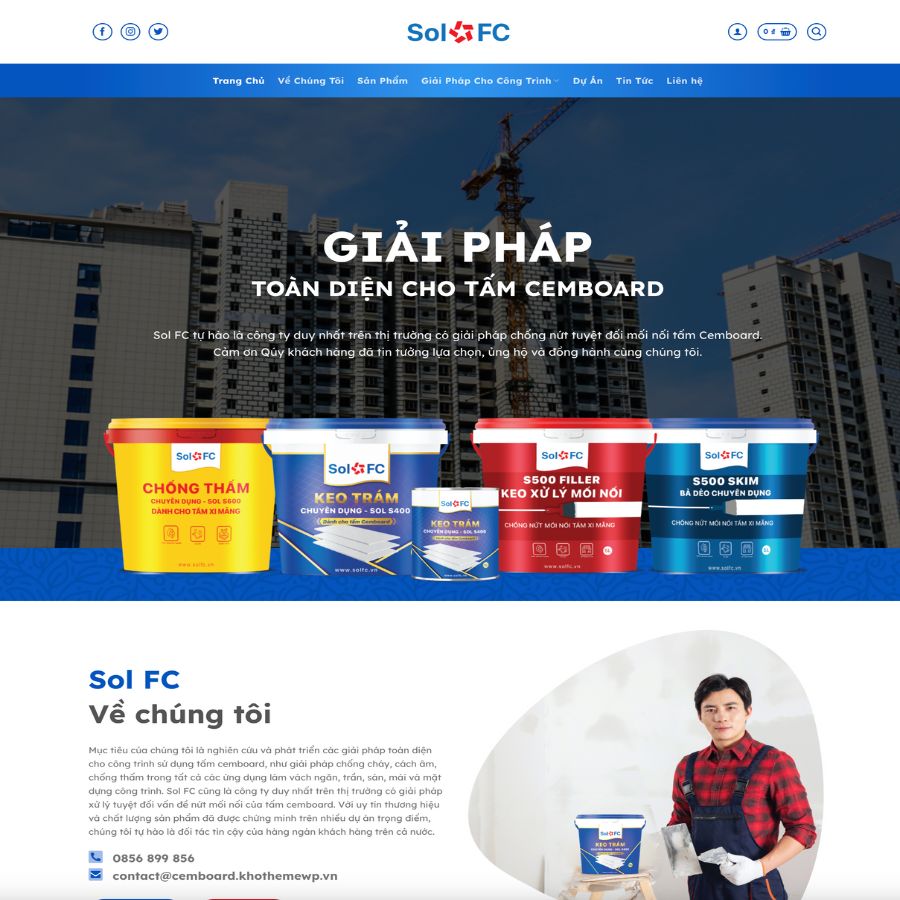 Themes WordPress đẹp mẫu web bán sơn, giới thiệu sơn