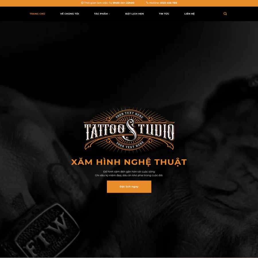 Themes WordPress đẹp mẫu website xăm tattoo, xăm hình
